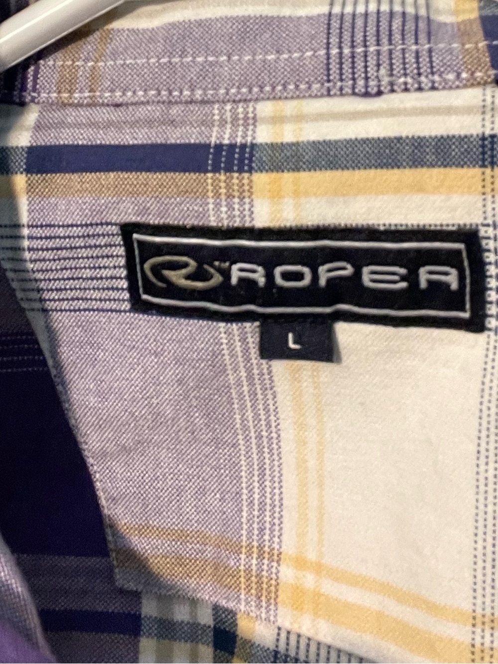 Vintage Roper Western long sleeve button up, plaid shirt. Size large GUC - Picture 4 of 6